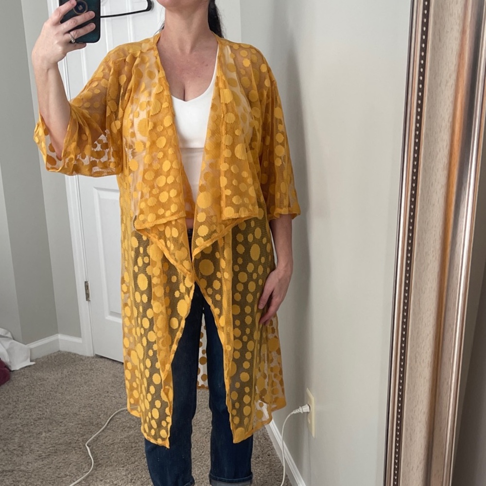 Lularue Yellow Polka Dot Kimono Cardigan